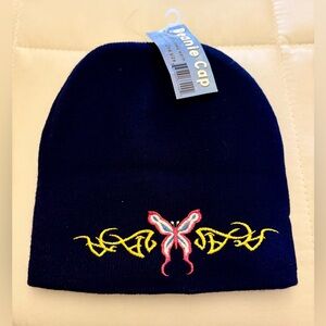 Tattoo Y2K Chain Butterfly Unisex One Size Beanie Winter Outdoors Acrylic NWT